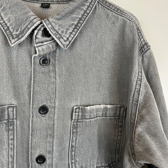 Art Class : Boy's Gray Denim Button Down Top - Picture 3 of 7